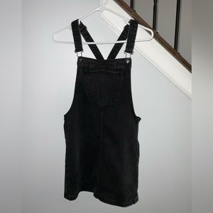 BLACK OVERALL DRESS -gently worn, adjustable straps!!